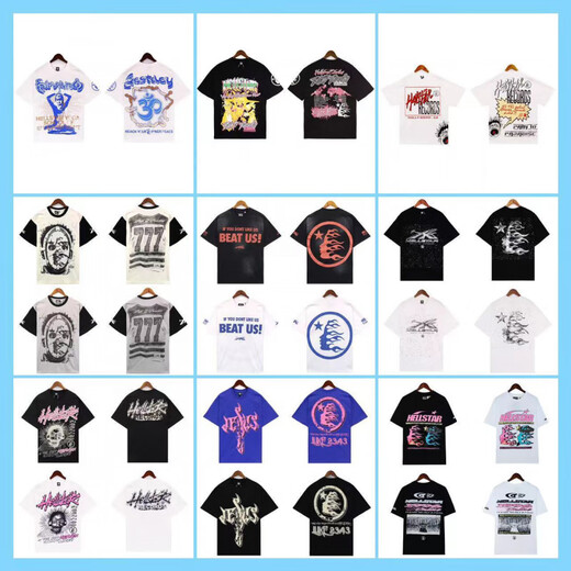 Lee Kids American Trendy Brand Hell Star Letter Camiseta con estampado de huellas Hombres y mujeres Siguiente manga corta de deportes sueltos 2691 Black S