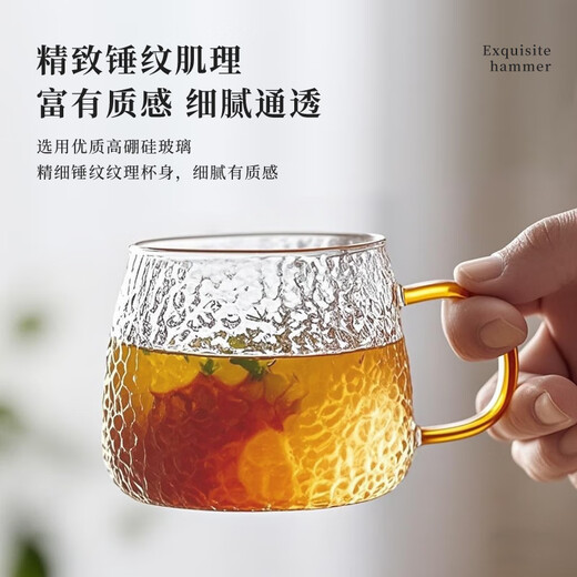 Yipot tea cold water cup glass with handle for home hospitality and office heat-resistant high borosilicate tea juice cup 6-piece set