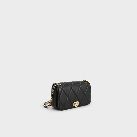 Charles/Keith25 Summer Nuevo producto Fashion Cadena de diamantes Un hombro Crossbody Bag Square Bols