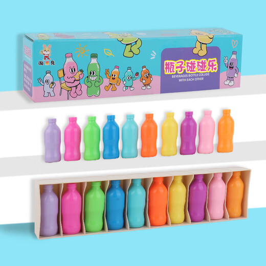 Vockoo [bouteille de devinettes drôle] Exercice de la mémoire de la mémoire des enfants Pensée et capacité de raisonnement Puzzle de jeu de carte de création [Paies de boisson] bouteille * 20 + base * 1 + Couleur Box Packaging