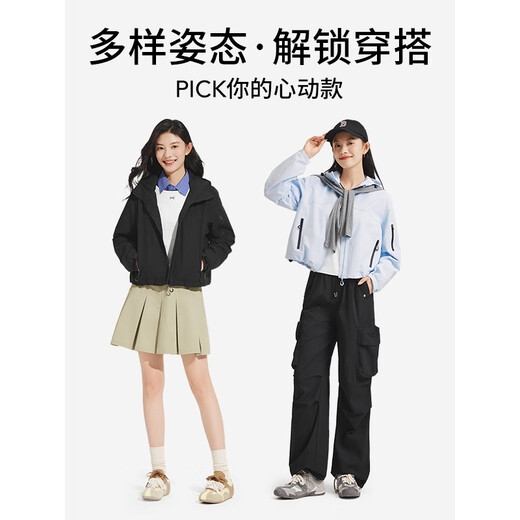 热风2025年秋季新款女士户外休闲短款外套 01黑色 S