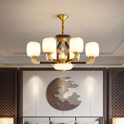 Neue chinesische Kronleuchter Wohnzimmer Lampe Esszimmer Schlafzimmer Lautstudent Chinese Style Hall Hauptlampe einfache Atmosphäre Chinesische Laterne 9928 Kopf Vollspektrum Augenschutzquelle Quelle