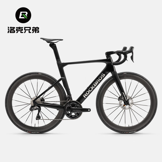 洛克兄弟（ROCKBROS）公路车T700碳纤维自行车气动破风105电变碟刹弯把竞赛车 钻石黑消光(禧玛诺R7170套件) 其他 x 24速
