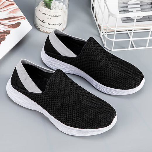 
Four Seasons Old Man Shoes Mesh Breathable Large Size Walking Shoes Two-Wear One-Pin-One Stepping Shoes Parents Shoes Heel Bun Toe Half Slippers XE-9901 Gray 42