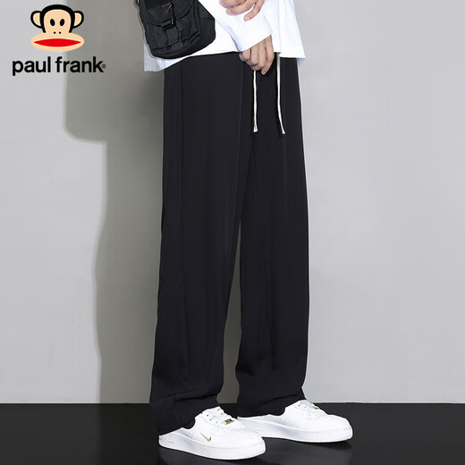 Paul Frank Casual Pants Men's Loose Pants Men's Autumn Sports Trousers Men's Drapey Wide-Leg Pants Black 2XL
