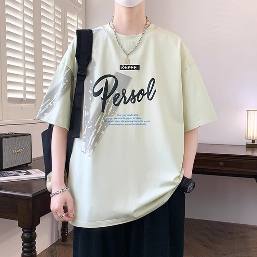 Outer Three Youth Summer Ice Silk Short-Sleeve T-Shirt Men's Summer 2025 New Style Junior High School Students' Handsome Children's Top JTTZ---693 Beige Thin 3XL 145 to 165Jin[Jin equals 0.5 kg]