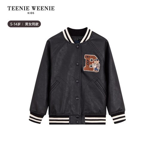 Teenie Weenie Kids 25 new style autumn boys and girls fashion baseball collar jacket black 140cm