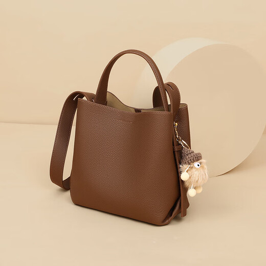 Ens internationale Luxusmarke 2025 Neues echtes Leder mit großer Kapazität Handtasche mit großer Kapazität Schübe Bag Crossbody Damenbeutel kalte Tee Farbe