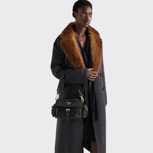 PRADA/Prada Star Style Women's Prada Explore Medium Re-Nylon Shoulder Bag Black