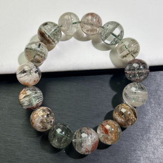 Bracelet de cristal fantôme à mille couches pour quatre saisons Natural Full Full Ghost Greed Red Ghost Bread Bracelet QCSJ12244 Perle Diamètre d'environ 12 mm