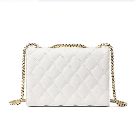 CALVIAKRIM International Light Luxury Brand 2025 New Leather Bag Diamond Chain Bag Crossbody Bag High-end versatile shoulder bag Rice white