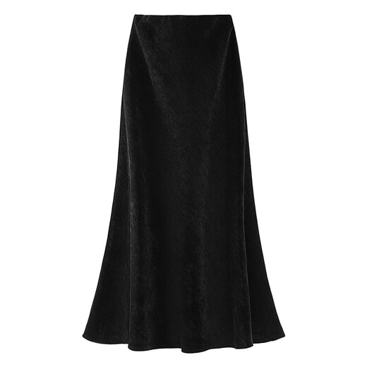Sibaishe high-waisted fishtail skirt for women 2025 autumn new solid color simple slimming long skirt