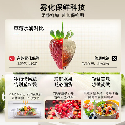 Toshiba's annual machine king Dabaili 600L French multi-door refrigerator 638 dual system ice making embedded ultra-large capacity household frequency conversion GR-RF638WI-PM1 national subsidy