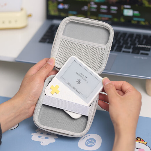 YWZR Word Machine Portable PU Waterproof Storage Bag Suitable for Baicizhan MAX Word Machine Storage Box Large Capacity with Net Pocket for Counting Word Machine Word Machine Gray PU Waterproof Suitable for Baicizhan MAX