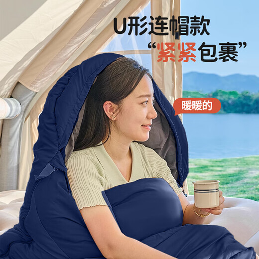 Arctic Wolf (BeiJiLang) sleeping bag outdoor thickened adult thermal cotton sleeping bag spring and autumn indoor camping office lunch break four seasons dirt-proof sleeping bag