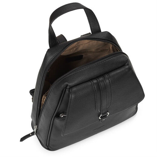 Hexagona backpack for women women's large capacity college style trapezoidal travel bag black 2025 new fashion bag black (29cm*22cm*9.0cm) 5.7L