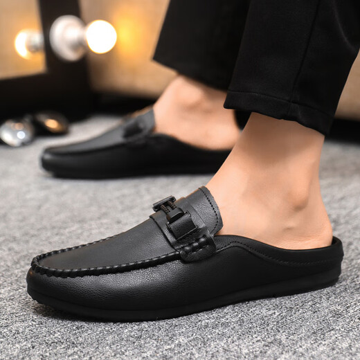 Woodpecker Summer Leather Chaussures pour hommes respirant des chaures paresseux décontractés à la mode des mocassins de haricot d'un pied pour hommes yl-d898 marron 39