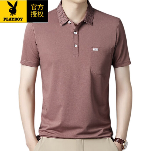 Playboy (Playboy) Sommer Neues kurzärmeliges Polo-Hemd Pure Cotton Herren Casual Lapel T-Shirt im mittleren Alter mit mittlerem Alter.