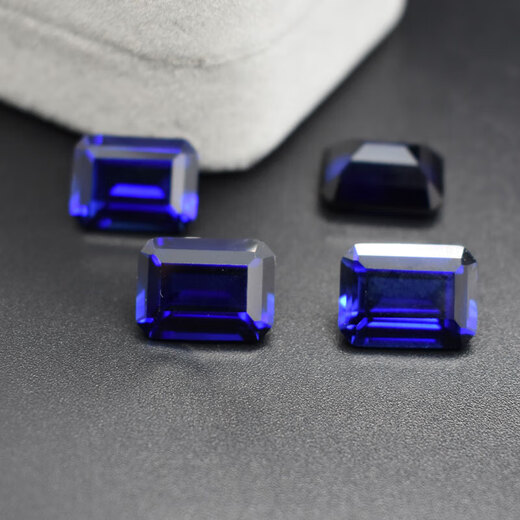 Qianjun 2025 new quality tanzanite sapphire loose stone rectangular blue main stone Sri Lanka rough stone 3X5mm