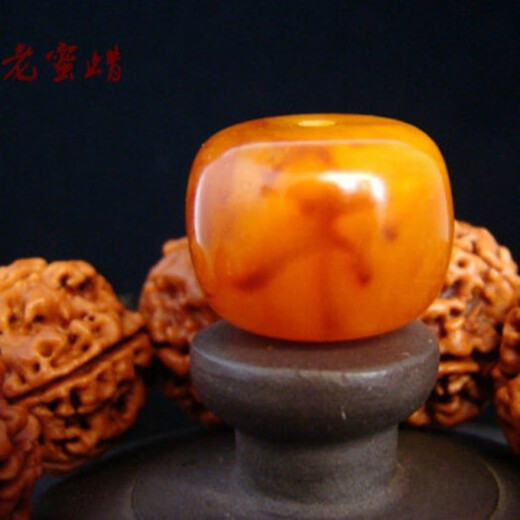 Mu Huanxun natural beeswax bucket beads wheel beads old type beads loose beads pier diamond star moon bodhi top beads with beads spacer beads old honey dark red diameter 18 thick 13mm