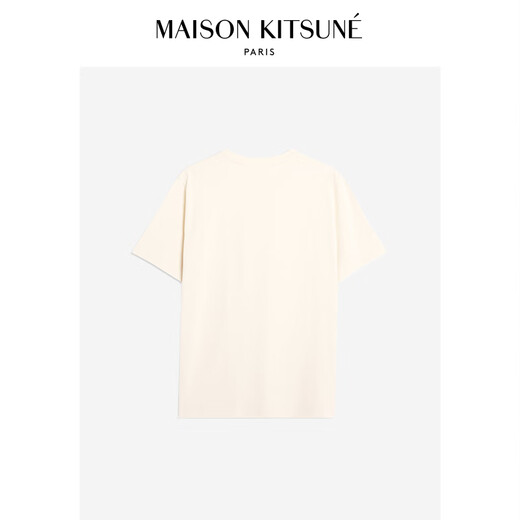 Maison Kitsune Wei Daxun Même style Couleur gras à deux t-t-t-t-t-shirts décontractés P702 [White lait] S