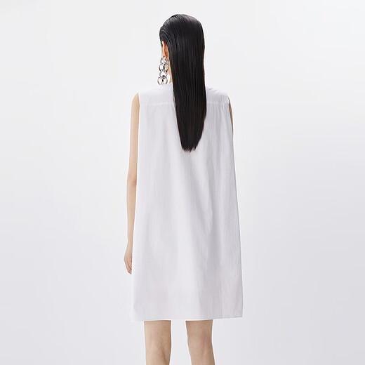 Jnby/Jiangnan Buyi 25 Sommer Neues chinesisches Kleid gerade ärmelloser runder Hals weich und bequem 5p5g13570 101/Bleached xs