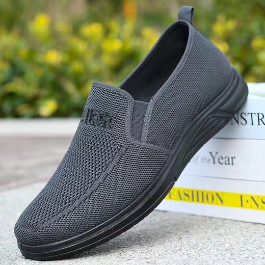 YEAE zapatos de tela viejos de Beijing zapatos de malla transpirable para hombres suela suave zapatos casuales para mediana edad y ancianos zapatos para papá zapatos de trabajo antideslizantes B-F116 negro 39