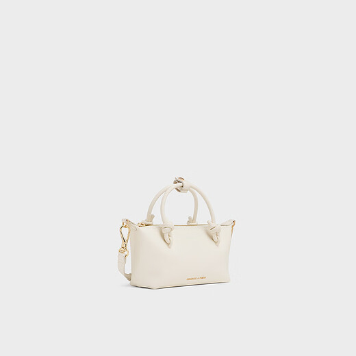 CHARLES/KEITH25 autumn new product knot hand-held crossbody small square dumpling bag CK2-30271635 Cream milk white S