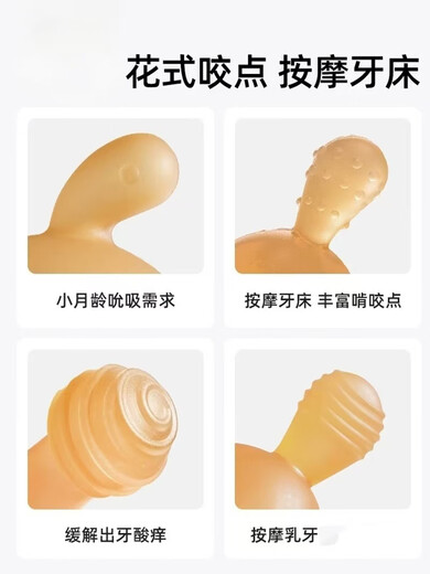 HMONG BABY小蘑菇牙胶婴儿磨牙棒防吃手小月龄出牙期宝宝玩具可啃咬 【小月龄2件套】小蘑菇+小兔子牙