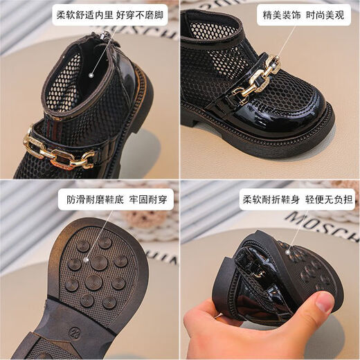 LiYunHouSe Girls Sandals 2025 Summer New Breathable Mesh Boots Little Girls Martin Boots Baby Boys Short Boots Children's Sandals Black Upgraded Version 23 Inner Length About 14.5cm
