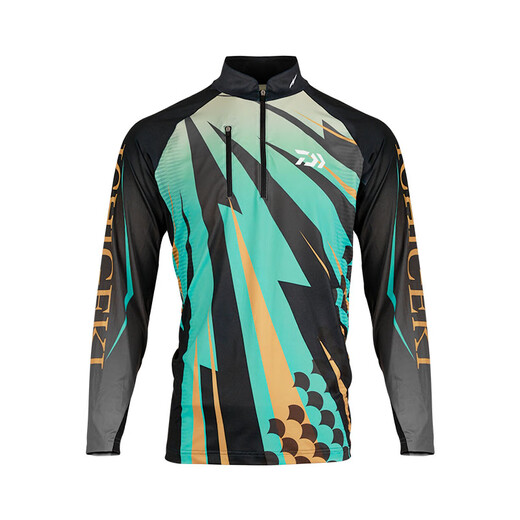 Dayiwa Spring and Summer One-hit Sun Protection Clothing Cool Hooded/Stand-Collar Fishing Suit Sunshade Breathable Long-Sleeve Stand-Collar Sun Protection Top-White 2XL