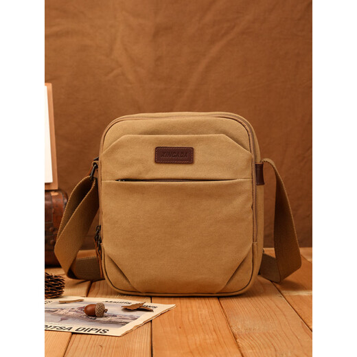 Trendy Generation Casual Business Multifunktionaler Männertasche Herren-One-Shoulder Crossbody Bag Canvas Sport Rucksack Korean Style 1098 Khaki