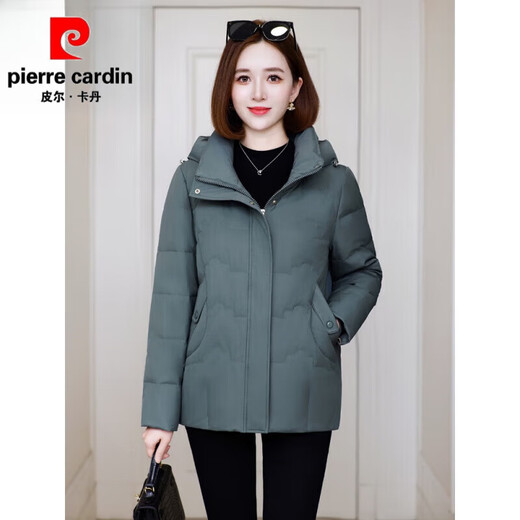 Pier Cardan Down Jacket for Women Short 2025 New White Duck White Down Middle-Edge y ancianos para mujeres extraíbles de la chaqueta de invierno engrosada de invierno Black-9922# Down Jacket XL 115-130Jin [Jin iguala 0.5 kg]