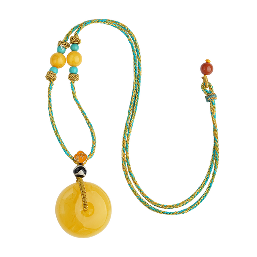 Potala Palace beeswax safety buckle tiger tooth Dzi bead pendant 925 Yinchuan material Nanhong necklace for men and women as a birthday gift for boyfriend