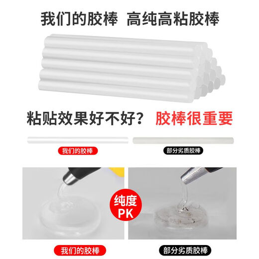 
Hot melt glue rod super sticky hand-held strong glue strip 7mm11mm hot melt glue gun glue rod environmentally friendly household transparent glue rod 11150 big stick high viscosity transparent 10 public Jin [Jin equals 0.5 kg]