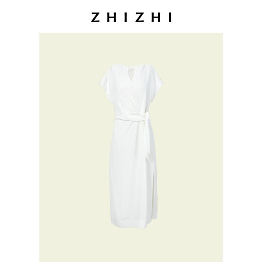 Zhizhi Yulangan – petite robe en lin pour femmes, col en v, manches courtes, taille, nouveau style, Yabai S, été 2025