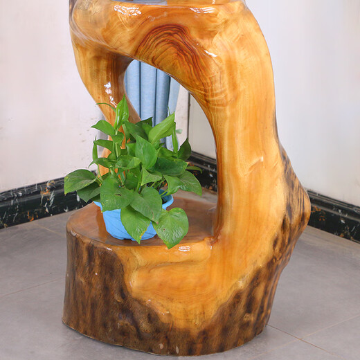 犀艺根雕花架树根摆件树型博古架树桩香樟木实木天然木雕盆景MH10975