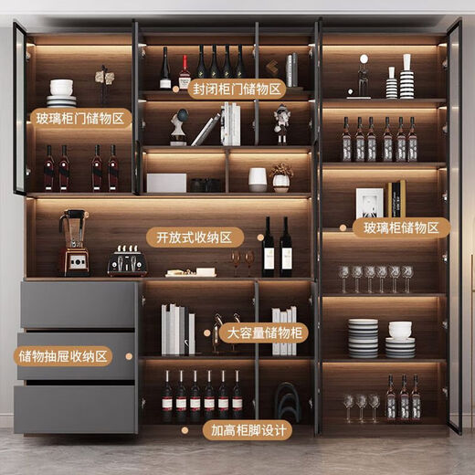 Yu Mengxindi sideboard integrated with high wall cabinets, light luxury home living room wine cabinets, dining room tea cabinets, kitchen storage sideboards, style 15280 long delivery to home + installation