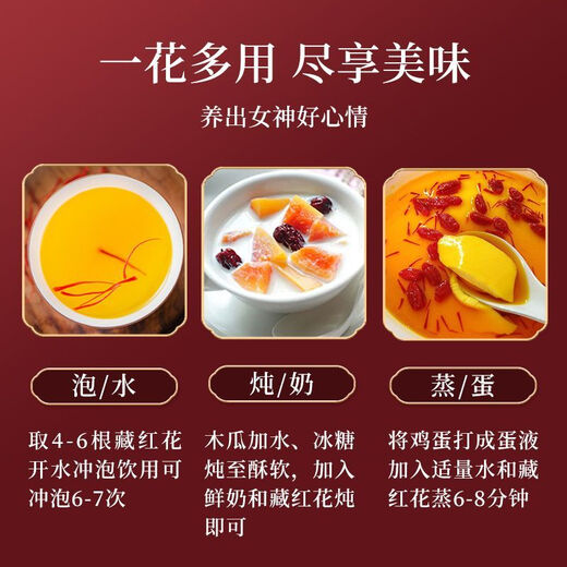 北京同仁堂藏红花官方正品西藏红花女性泡水喝上班居家养生 1瓶装[推荐体验装] 净重1克