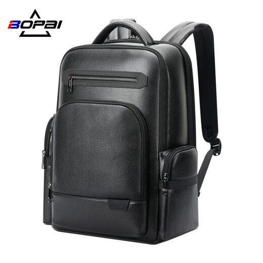 Bopai Backpack First Layer Cowhide Business Backpack Men's 16-inch Computer Bag Travel School Bag Holiday Gift for Husband