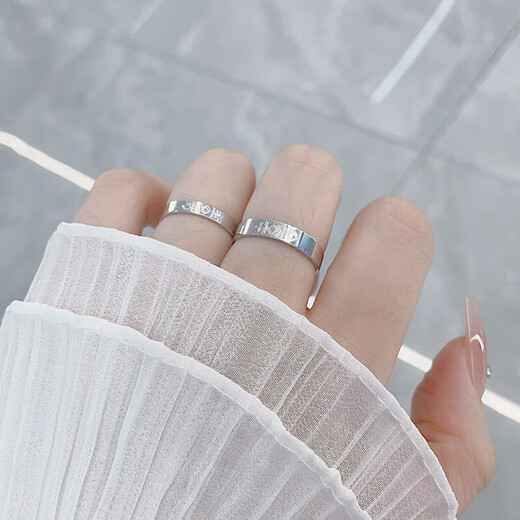 Laomiao platinum solid live ring for wedding and double happiness couple ring/pair as a birthday gift for girlfriend, about 9.44g