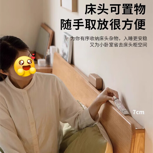 Meilin Xiaozhu solid wood bed pure solid wood 1.5 meters single bed log style master bedroom double bed log single bed 1500mm*2000mm