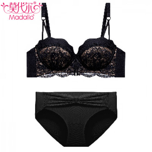 Modal sexy lace underwear for women with small breasts gathered to make them look big without steel ring adjustment half cup pure desire bra set milk white suit 70A AB cup