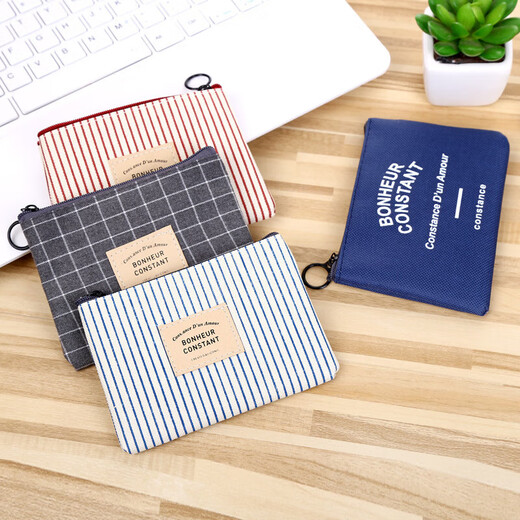 
Coin wallet mini women's small square bag fabric small wallet cute student short coin bag small bag blue stripes