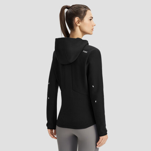 迪桑特（DESCENTE）WOMENSRUNNING系列AERODRY舒适运动连帽长袖夹克外套女款 BK-BLACK S