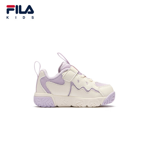 FILA children's sports shoes 2025 autumn new baby Velcro toddler shoes for boys and girls, light lavender purple/milk white-LG 26 inner length 16.0cm