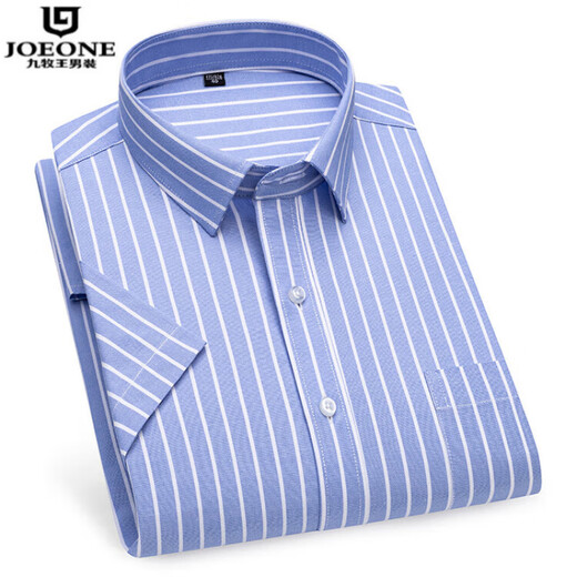 Jiumuwang Sommerdünn Ice Seide kurzärärmiges Hemd, vater gestreiftes Hemd mittleren Alters, ungezwungenes professionelles Outfit, halbärmelige Bügelkleidung, DX6623 38