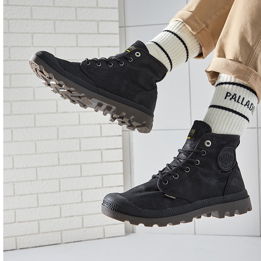 帕拉丁（PALLADIUM） Pampa Hi Wax 油蜡布工艺 防滑耐磨透气减震 高帮 帆布鞋 男女同 37.5