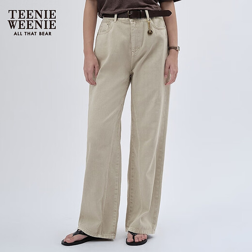Teenie Weenie Bear Damenbekleidung 2025 Sommer neu einfache lose geradlinige Hosen Retro modische Jeans hellgrau M.