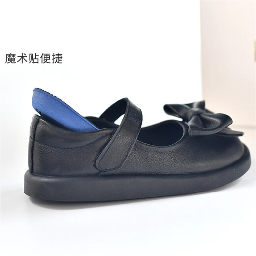Shepherd Cow Girls Leather Shoes 2026 Autumn New Genuine Leather Shoes Baby Black Leather Shoes Campus Etiquette Performance Shoes Princess Shoes 2925 Black (First Layer Cowhide) 28 Inner Length Approximately 17.9cm